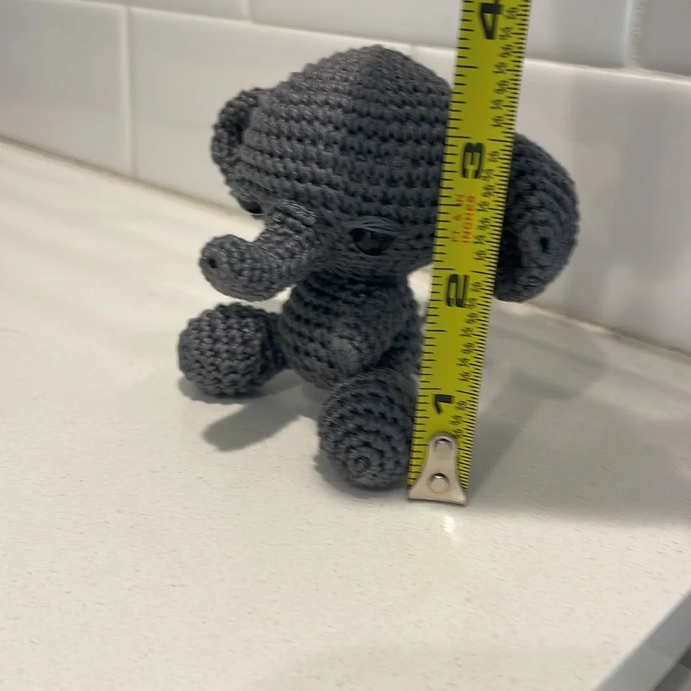 Handcrafted Elephant Figure Toy Crochet Amigurumi Doll Decor - Picture 11 of 11